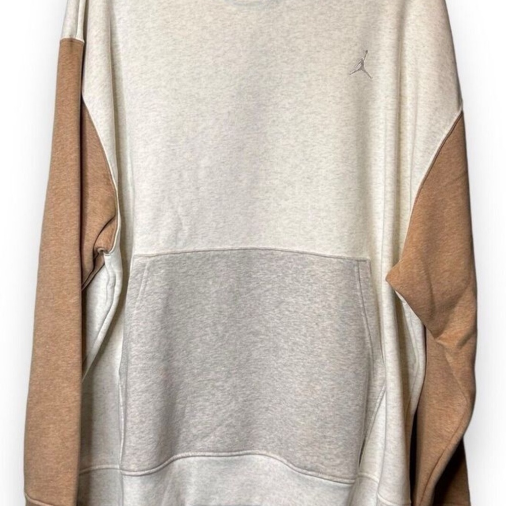 Jordan Men's Cream and Brown Sweater. XXL